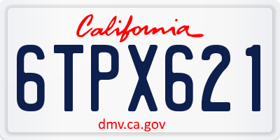 CA license plate 6TPX621