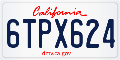 CA license plate 6TPX624