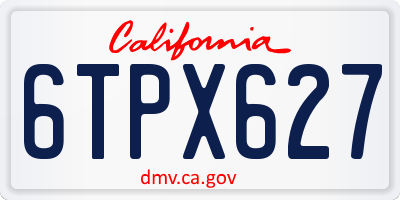 CA license plate 6TPX627