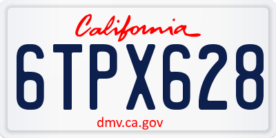 CA license plate 6TPX628