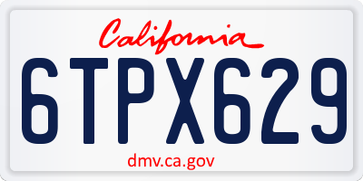 CA license plate 6TPX629