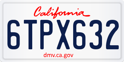 CA license plate 6TPX632