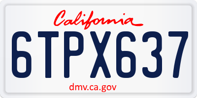 CA license plate 6TPX637