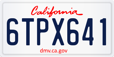 CA license plate 6TPX641