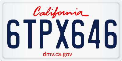 CA license plate 6TPX646