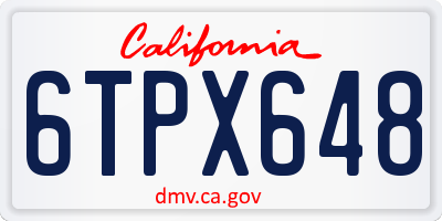 CA license plate 6TPX648