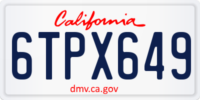 CA license plate 6TPX649