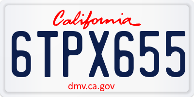 CA license plate 6TPX655