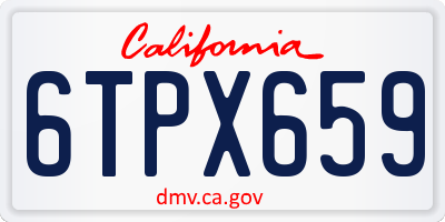 CA license plate 6TPX659