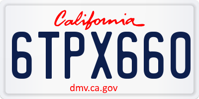 CA license plate 6TPX660