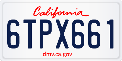 CA license plate 6TPX661