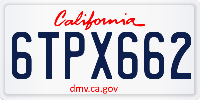 CA license plate 6TPX662