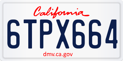 CA license plate 6TPX664