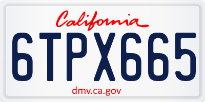 CA license plate 6TPX665