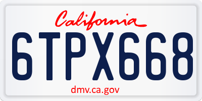 CA license plate 6TPX668