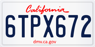 CA license plate 6TPX672