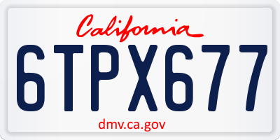 CA license plate 6TPX677