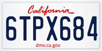 CA license plate 6TPX684