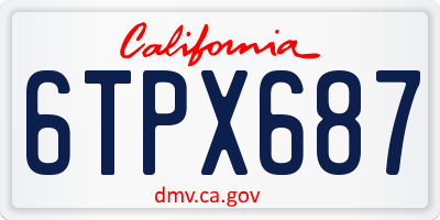 CA license plate 6TPX687