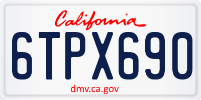 CA license plate 6TPX690