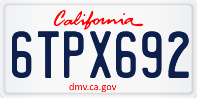 CA license plate 6TPX692