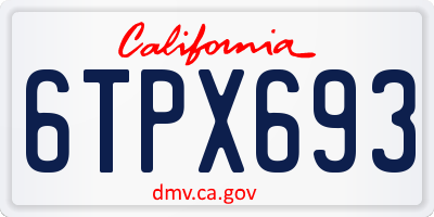 CA license plate 6TPX693