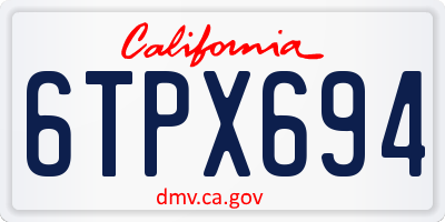 CA license plate 6TPX694