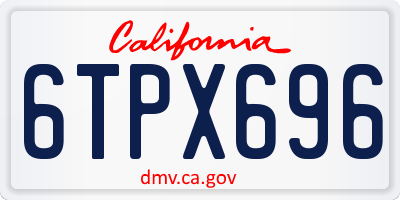 CA license plate 6TPX696