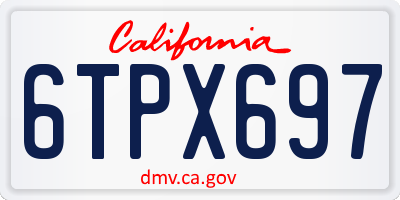 CA license plate 6TPX697