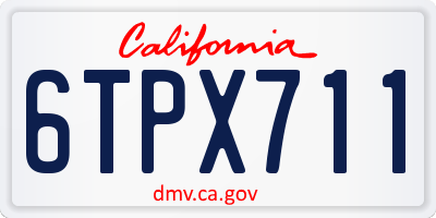 CA license plate 6TPX711