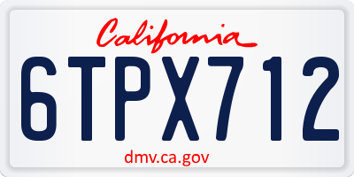 CA license plate 6TPX712