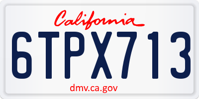 CA license plate 6TPX713