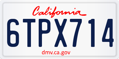 CA license plate 6TPX714