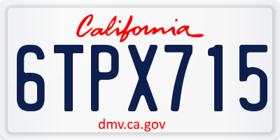 CA license plate 6TPX715