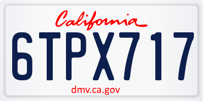 CA license plate 6TPX717