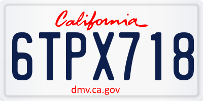 CA license plate 6TPX718