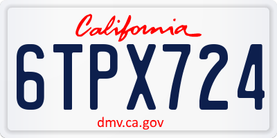 CA license plate 6TPX724