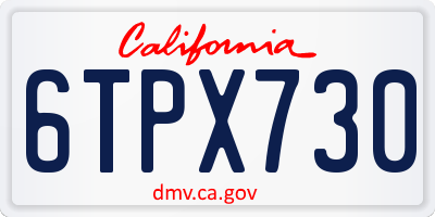 CA license plate 6TPX730