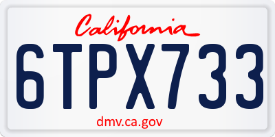 CA license plate 6TPX733