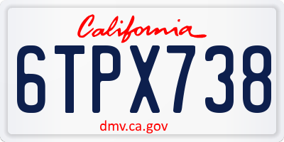 CA license plate 6TPX738