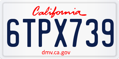 CA license plate 6TPX739