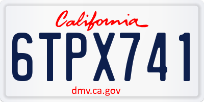 CA license plate 6TPX741