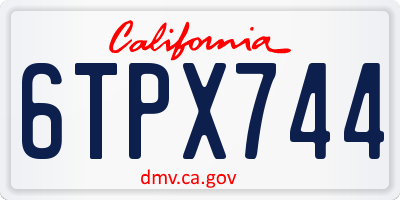 CA license plate 6TPX744