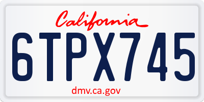 CA license plate 6TPX745