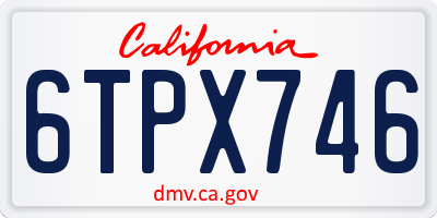 CA license plate 6TPX746