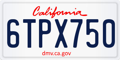 CA license plate 6TPX750