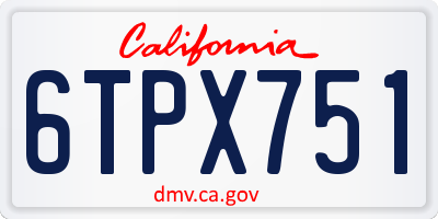 CA license plate 6TPX751