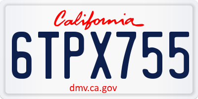 CA license plate 6TPX755