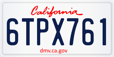 CA license plate 6TPX761