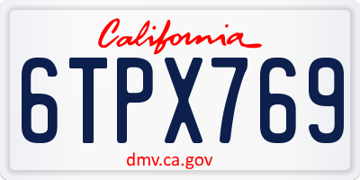 CA license plate 6TPX769